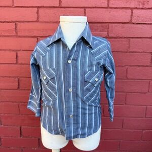 Vtg Ely Cattleman Western Striped Snap Front Shirt Toddler Size 1 Cowboy